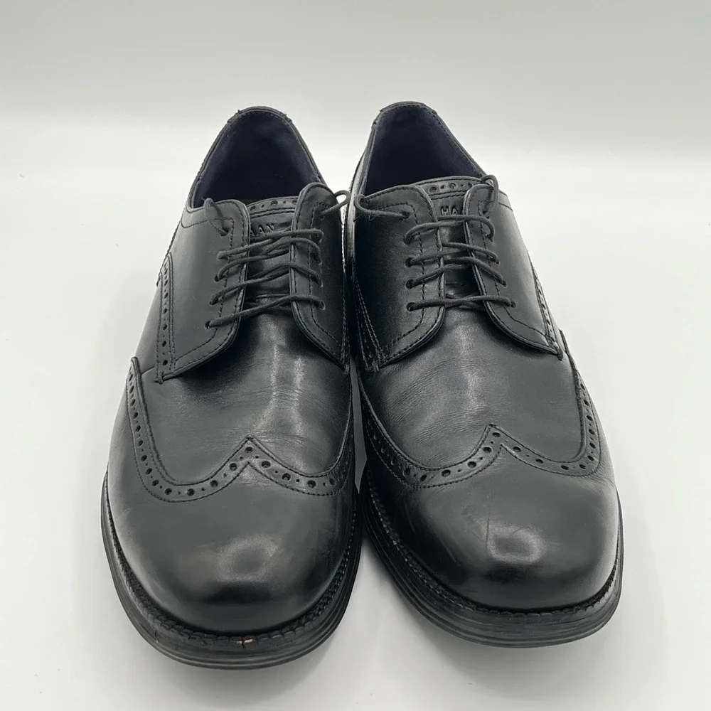 Cole Haan Original Grand Lunar‎ Wingtip Mens 11.5M Black Leather Shoes Career